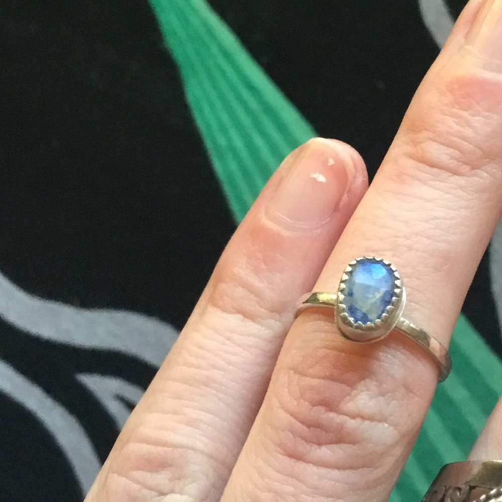 Sterling Silver Moonstone Ring  Size 5